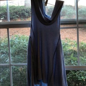 Light blue turtleneck tank top